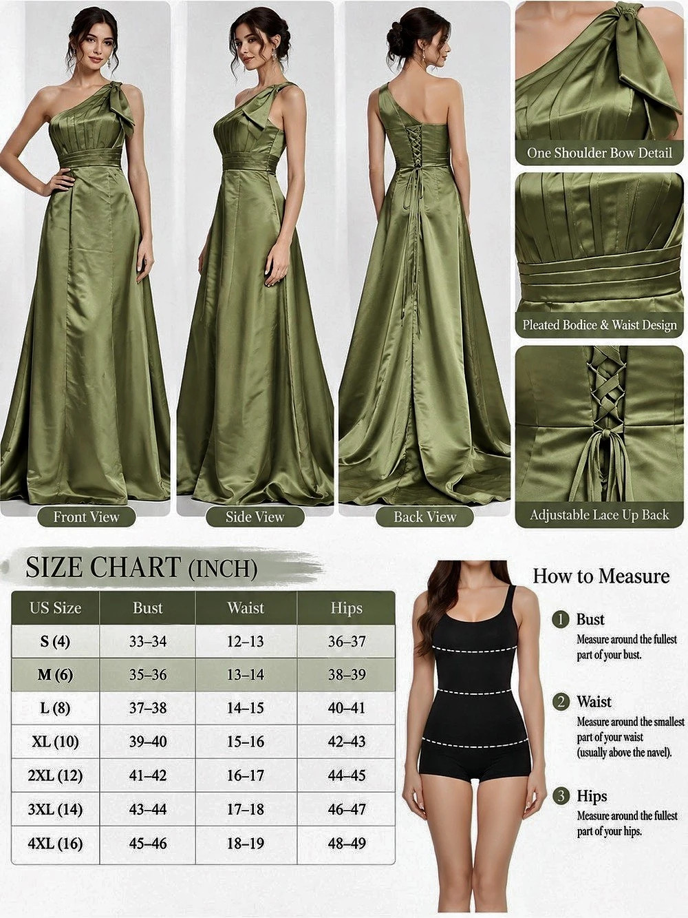 Satin Maxi Dress in Green Size Small Like New